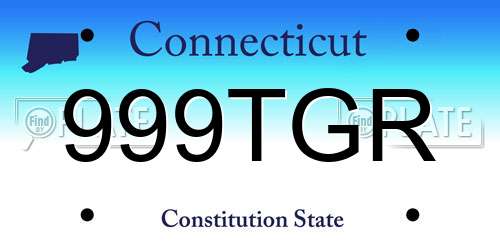 999TGR Connecticut License Plate