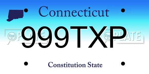 999TXP Connecticut License Plate