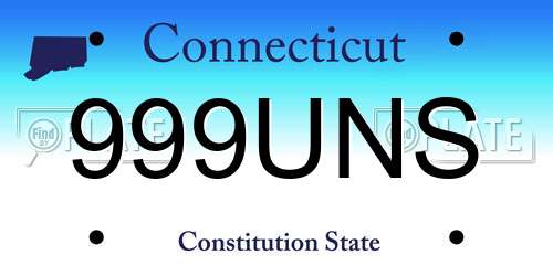 999UNS Connecticut License Plate