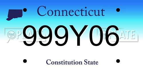 999Y06 Connecticut License Plate