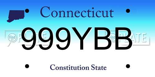 999YBB Connecticut License Plate