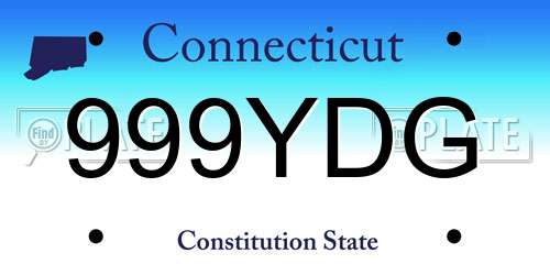 999YDG Connecticut License Plate