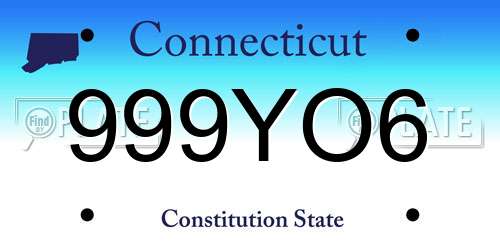 999YO6 Connecticut License Plate