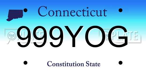 999YOG Connecticut License Plate