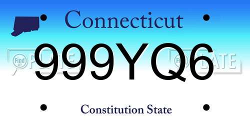 999YQ6 Connecticut License Plate