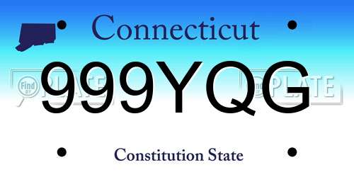 999YQG Connecticut License Plate
