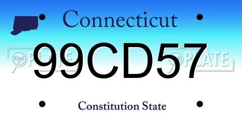 99CD57 Connecticut License Plate