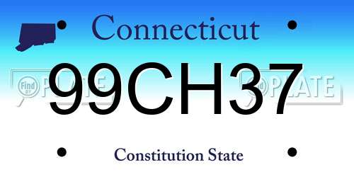 99CH37 Connecticut License Plate