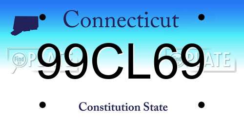 99CL69 Connecticut License Plate