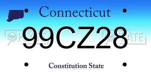99CZ28 Connecticut License Plate