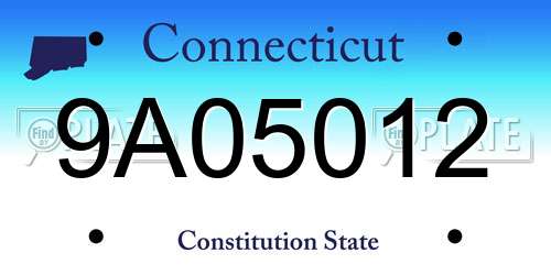 9A05012 Connecticut License Plate