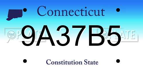 9A37B5 Connecticut License Plate