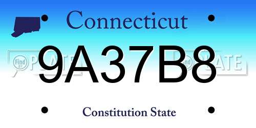 9A37B8 Connecticut License Plate