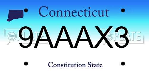 9AAAX3 Connecticut License Plate