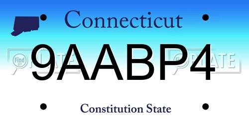 9AABP4 Connecticut License Plate