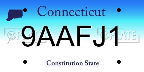 9AAFJ1 Connecticut License Plate
