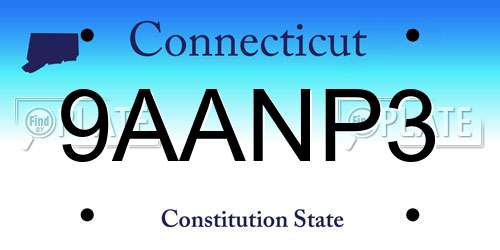 9AANP3 Connecticut License Plate