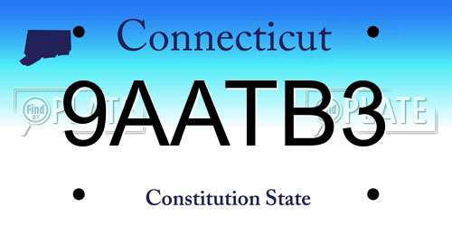 9AATB3 Connecticut License Plate