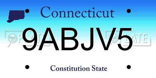 9ABJV5 Connecticut License Plate