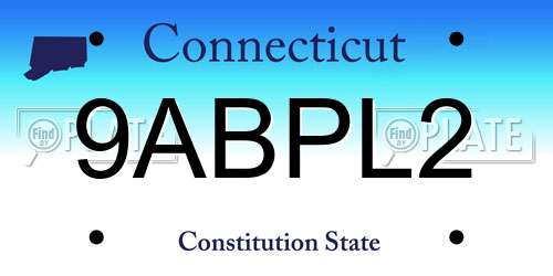 9ABPL2 Connecticut License Plate