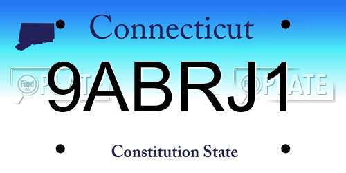 9ABRJ1 Connecticut License Plate