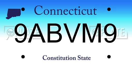 9ABVM9 Connecticut License Plate
