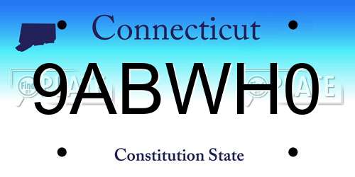 9ABWH0 Connecticut License Plate