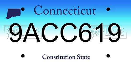9ACC619 Connecticut License Plate