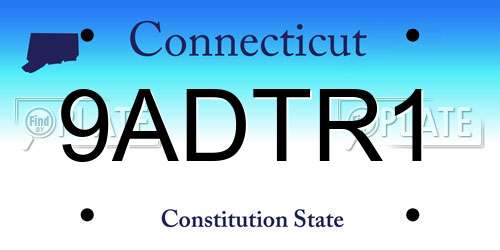 9ADTR1 Connecticut License Plate
