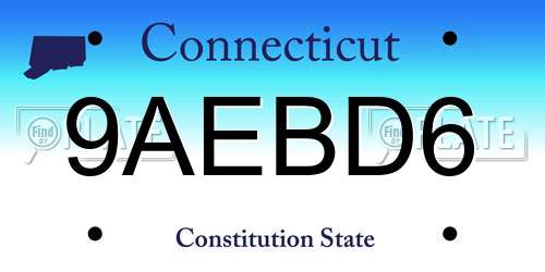 9AEBD6 Connecticut License Plate