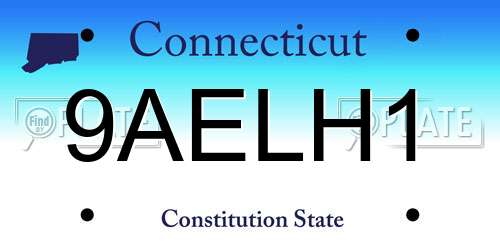 9AELH1 Connecticut License Plate