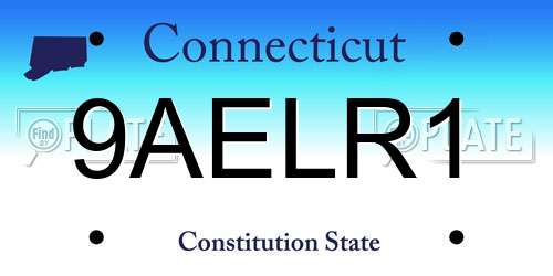 9AELR1 Connecticut License Plate
