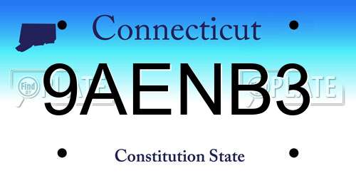 9AENB3 Connecticut License Plate