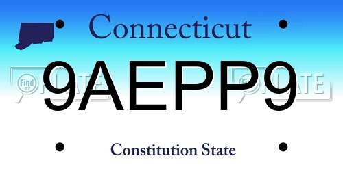 9AEPP9 Connecticut License Plate