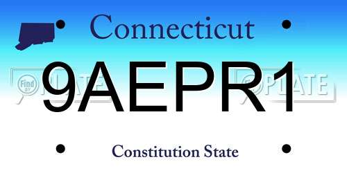 9AEPR1 Connecticut License Plate