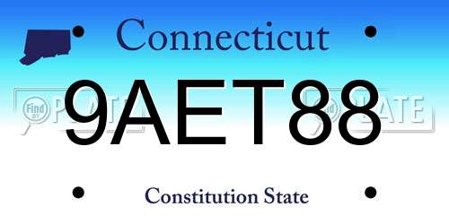9AET88 Connecticut License Plate