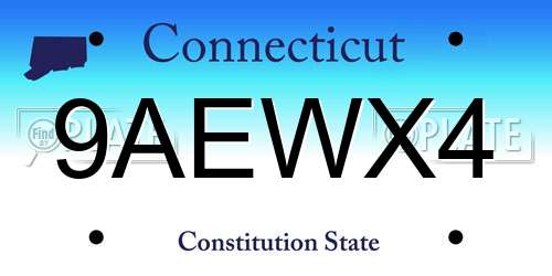 9AEWX4 Connecticut License Plate
