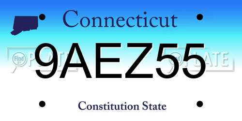 9AEZ55 Connecticut License Plate