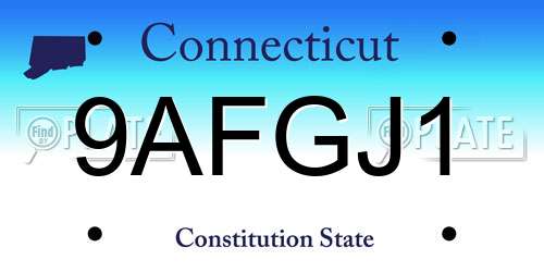 9AFGJ1 Connecticut License Plate