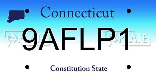 9AFLP1 Connecticut License Plate