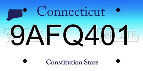 9AFQ401 Connecticut License Plate