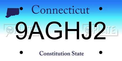 9AGHJ2 Connecticut License Plate