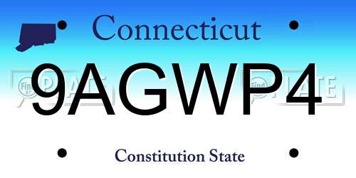 9AGWP4 Connecticut License Plate