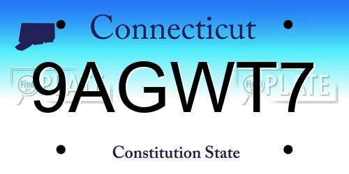 9AGWT7 Connecticut License Plate