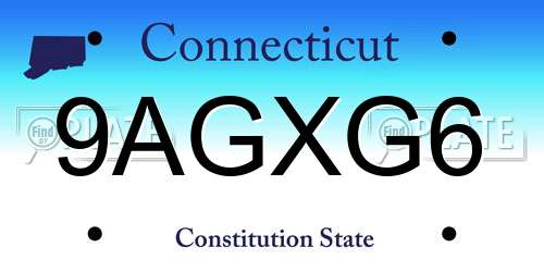 9AGXG6 Connecticut License Plate
