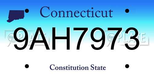 9AH7973 Connecticut License Plate