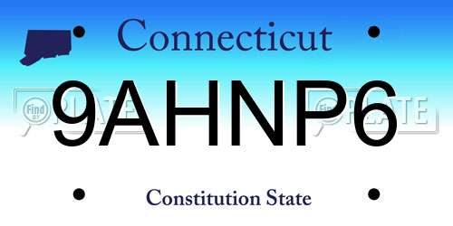 9AHNP6 Connecticut License Plate