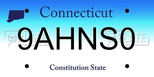 9AHNS0 Connecticut License Plate