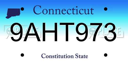 9AHT973 Connecticut License Plate
