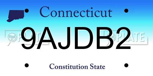 9AJDB2 Connecticut License Plate
